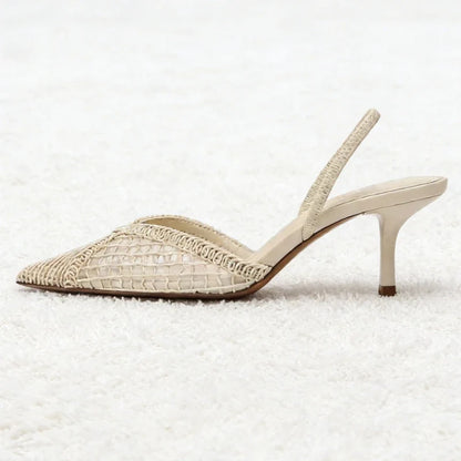 Women's Textured Pointed Toe Slingbacks