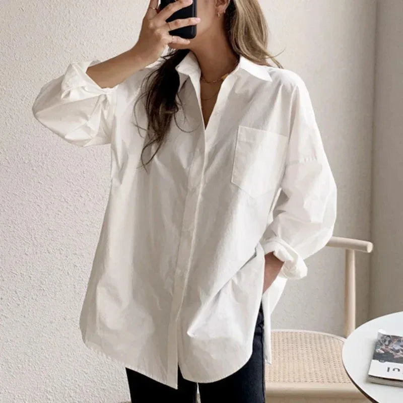 Women's Oversized Button-Down Blouse