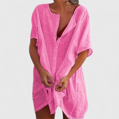 Women’s Loose Button Beach Cover-Up