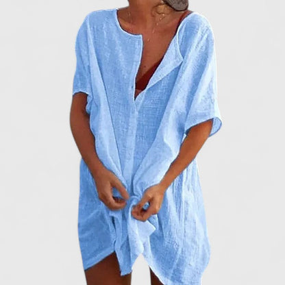 Women’s Loose Button Beach Cover-Up