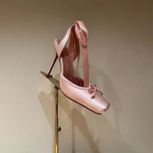 Women's Satin Ribbon High Heels