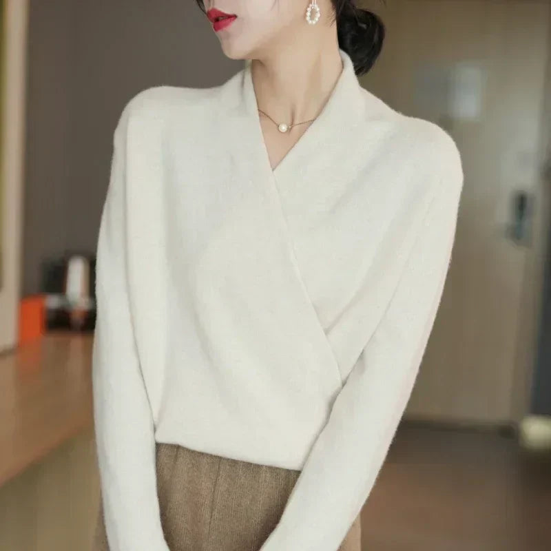 Women’s Wrap Neck Knit Top