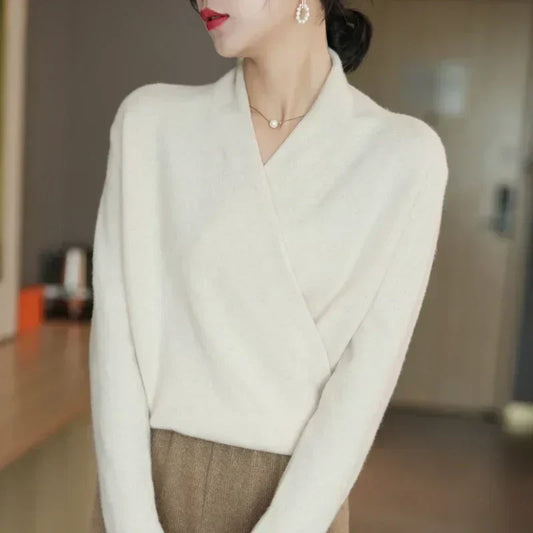 Women’s Wrap Neck Knit Top