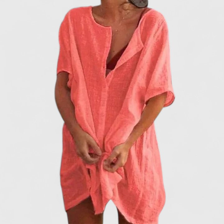 Women’s Loose Button Beach Cover-Up