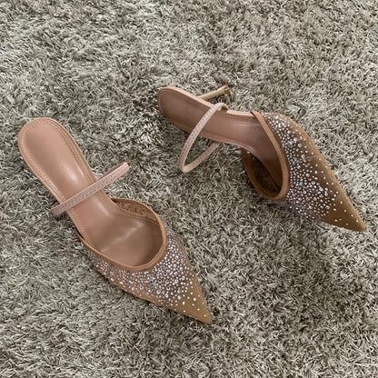 Women's Crystal Kitten Heel Pumps