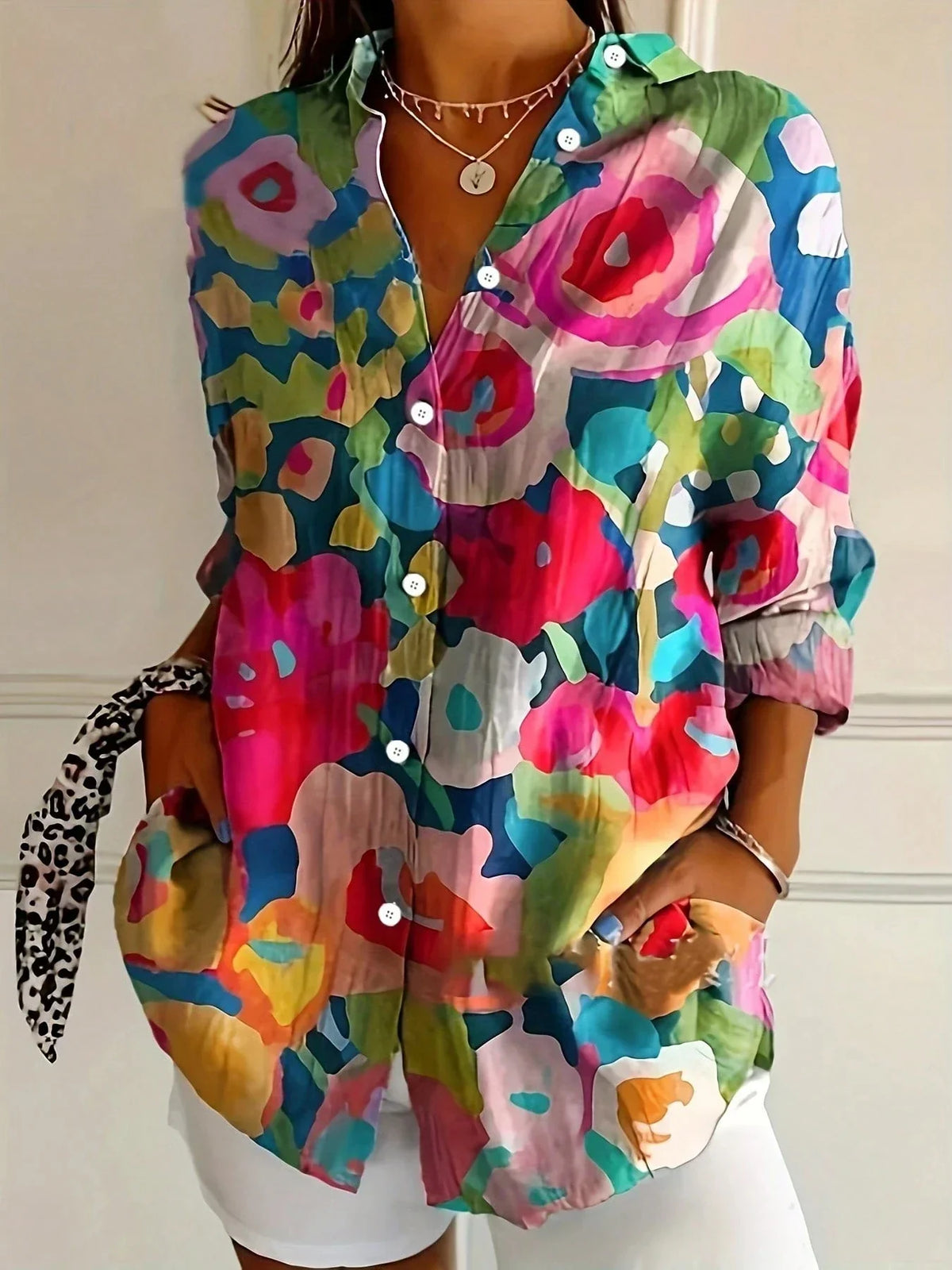 Women’s Floral Button Blouse