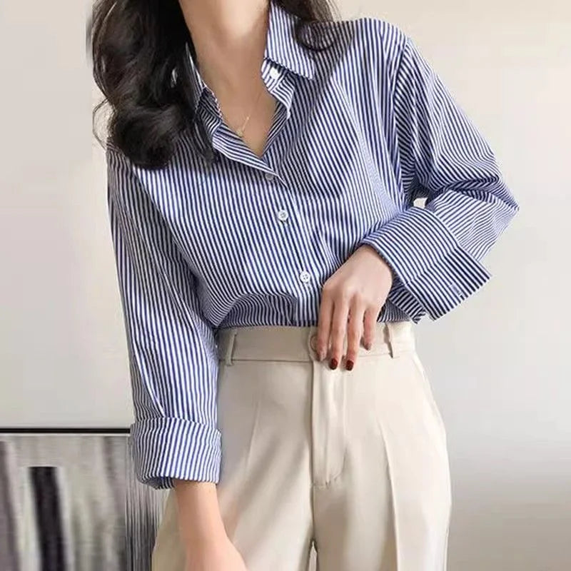 Women's Striped Tailored Blouse