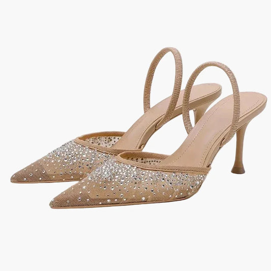 Women's Crystal Kitten Heel Pumps