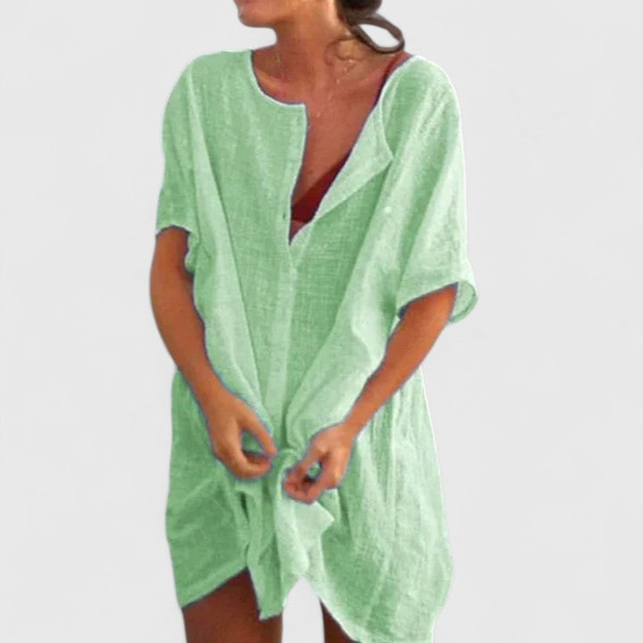 Women’s Loose Button Beach Cover-Up