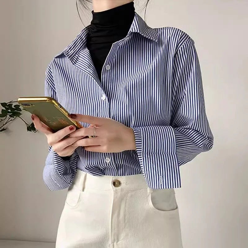 Women's Striped Tailored Blouse