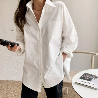 Women's Oversized Button-Down Blouse