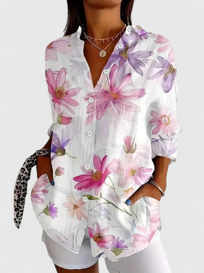 Women’s Colourful Floral Button Blouse