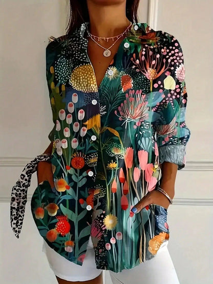 Women’s Floral Button Blouse