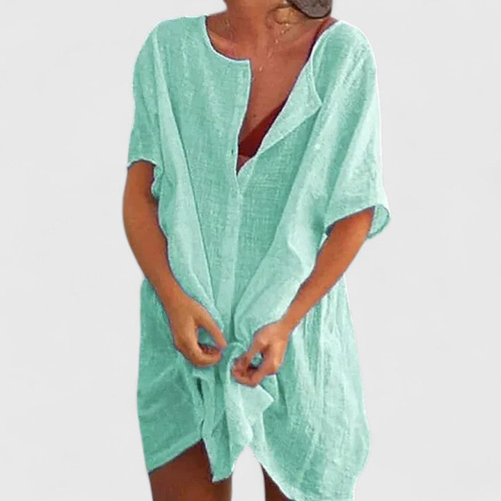 Women’s Loose Button Beach Cover-Up