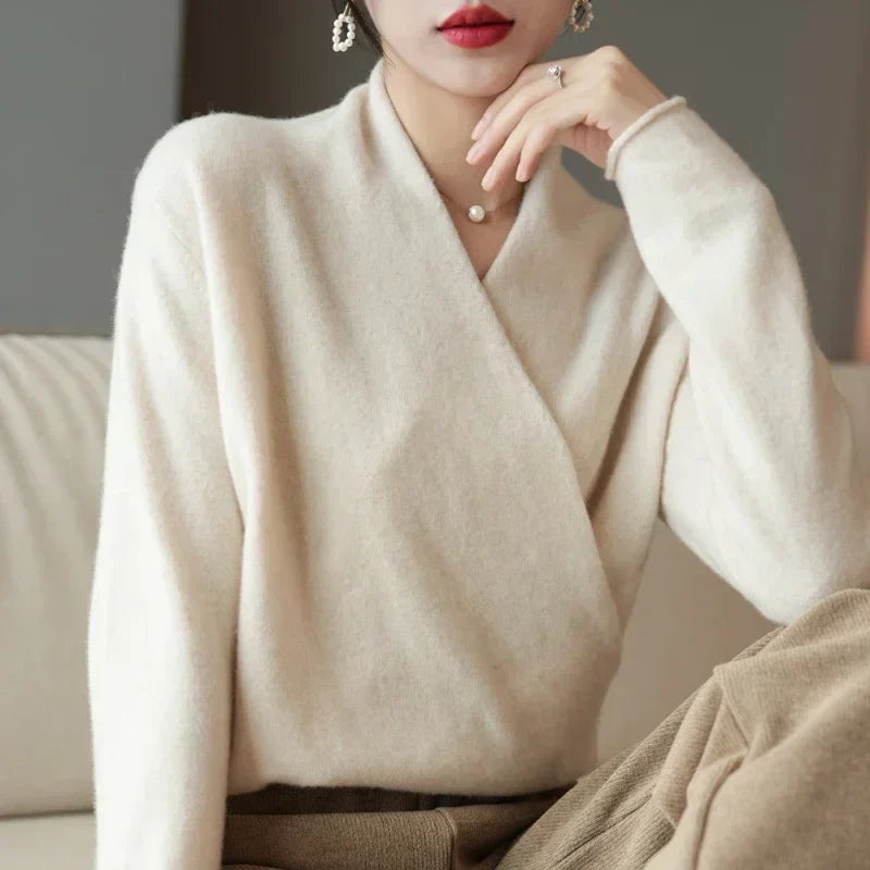 Women’s Wrap Neck Knit Top