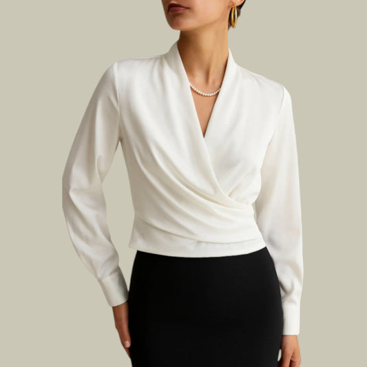 Women’s Satin V Neck Blouse