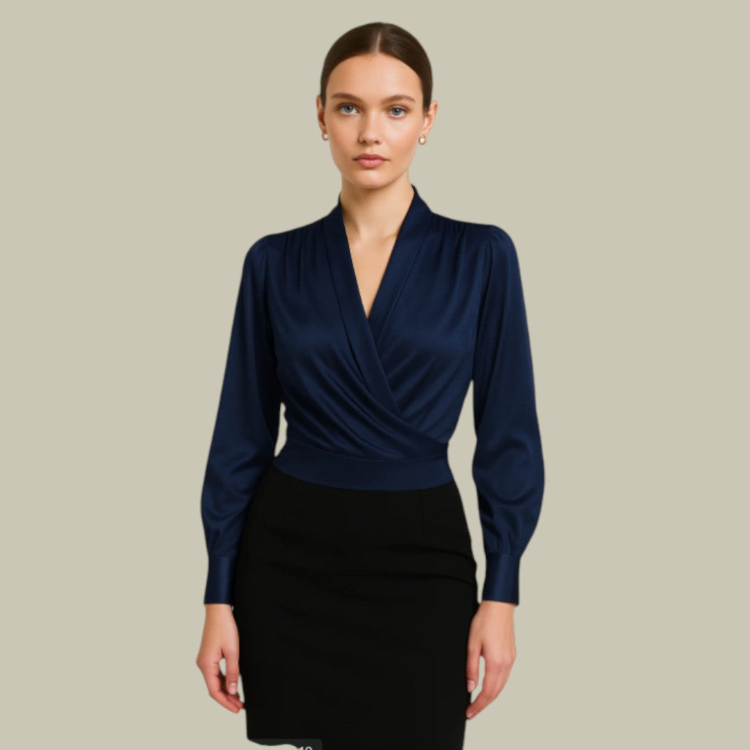 Women’s Satin V Neck Blouse