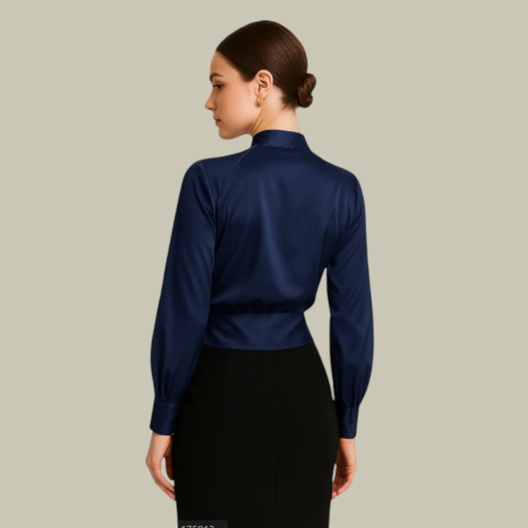 Women’s Satin V Neck Blouse