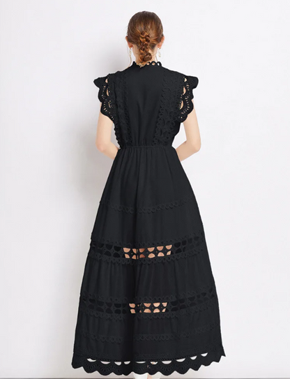 Women's Waist-Cinching Lace Dress
