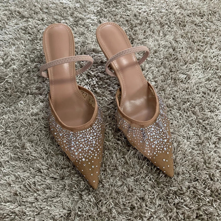 Women's Crystal Kitten Heel Pumps