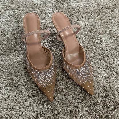 Women's Crystal Kitten Heel Pumps