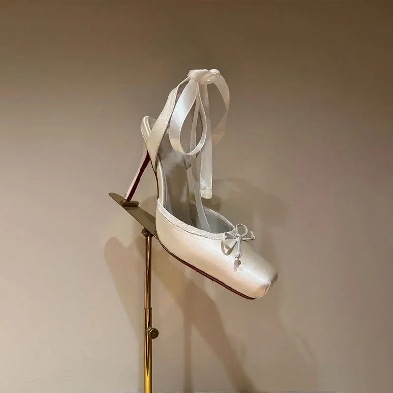 Women's Satin Ribbon High Heels