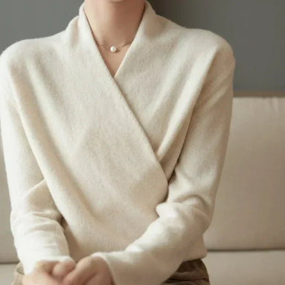 Women’s Wrap Neck Knit Top