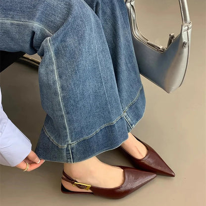 Women's Pointed Toe Slingback Mules