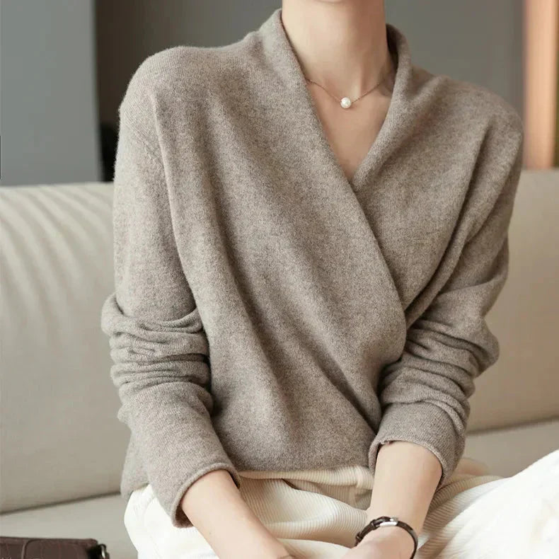 Women’s Wrap Neck Knit Top