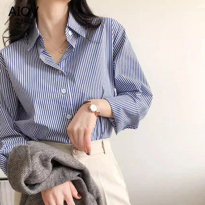 Women's Striped Tailored Blouse
