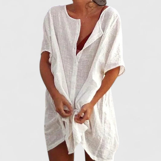 Women’s Loose Button Beach Cover-Up