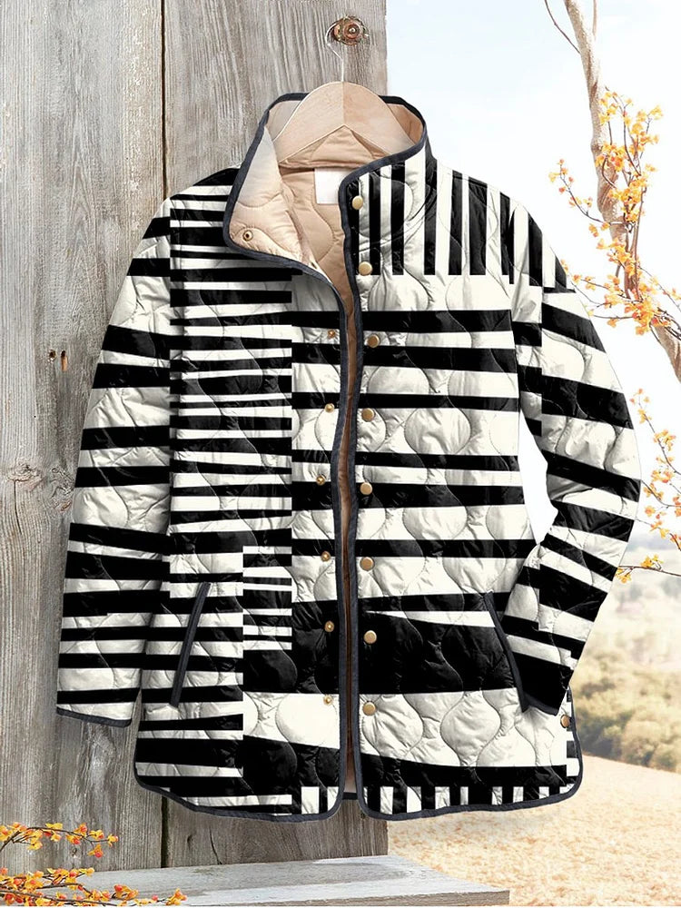 Women's Striped Lightweight Quilted Jacket