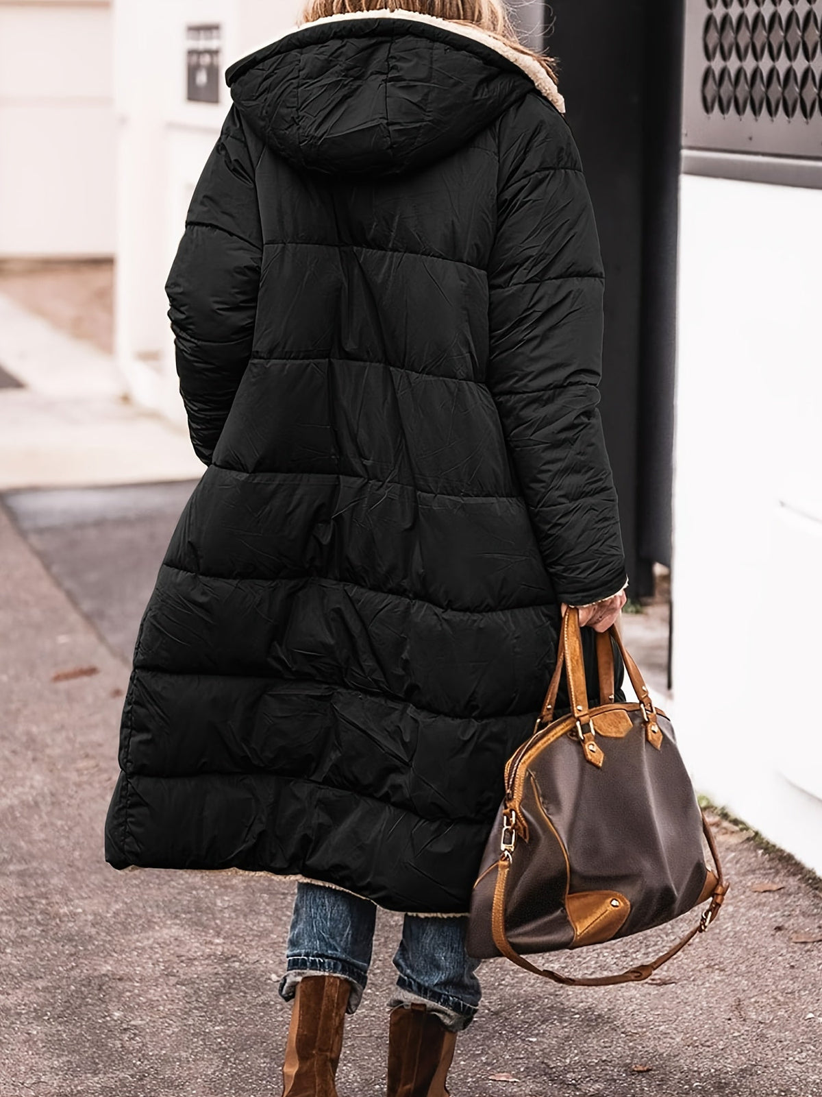 Women's Long Teddy Quilted Coat
