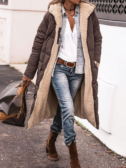 Women's Long Teddy Quilted Coat