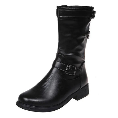 Women's Biker Buckle Ankle Boots
