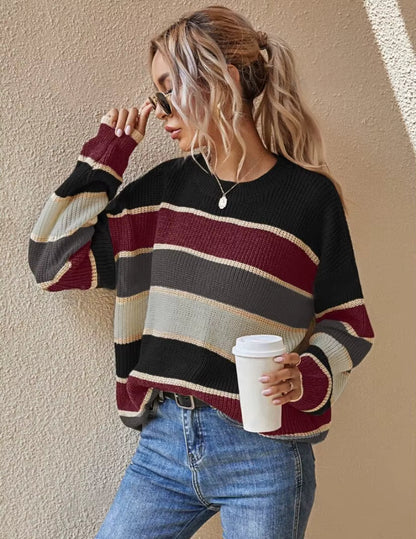 Women's Oversized Striped Knit Jumper