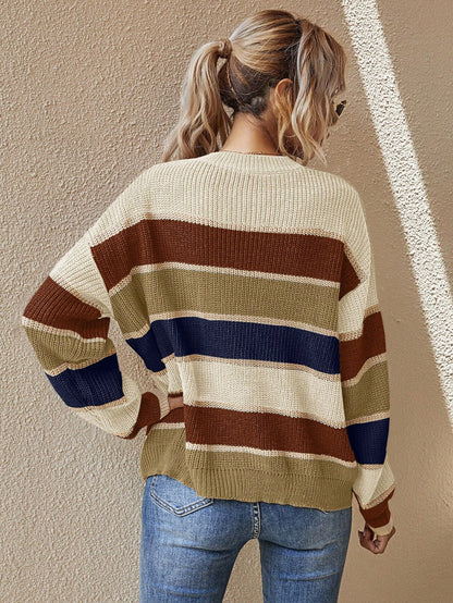 Women's Oversized Striped Knit Jumper
