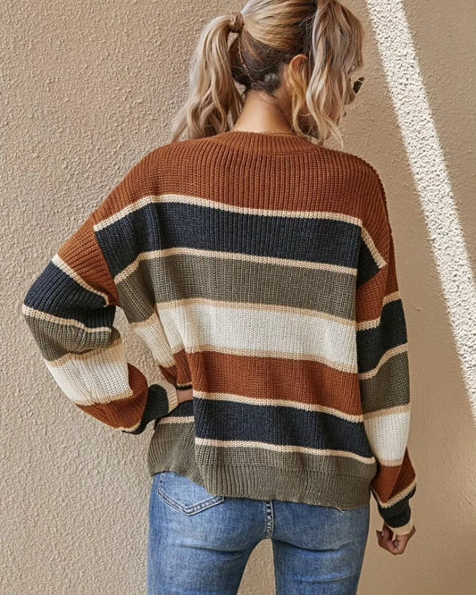 Women's Oversized Striped Knit Jumper