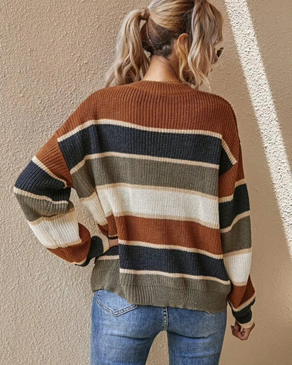 Women's Oversized Striped Knit Jumper