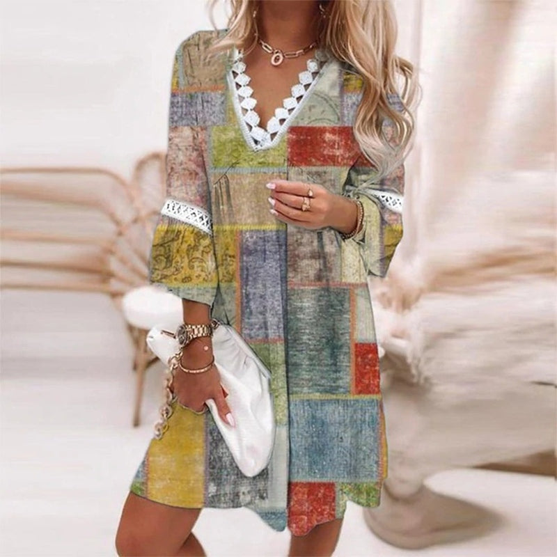 Women's Floral V-Neck Mini Dress