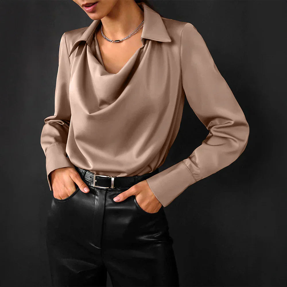 Women’s Long Sleeve Satin Blouse