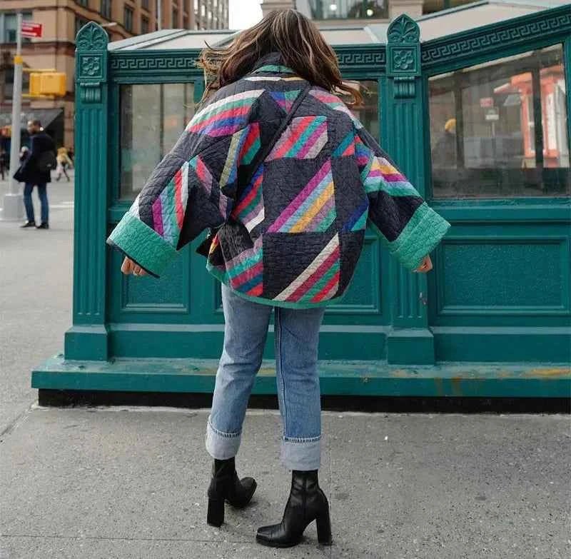 Women's Patchwork Plaid Vintage Jacket