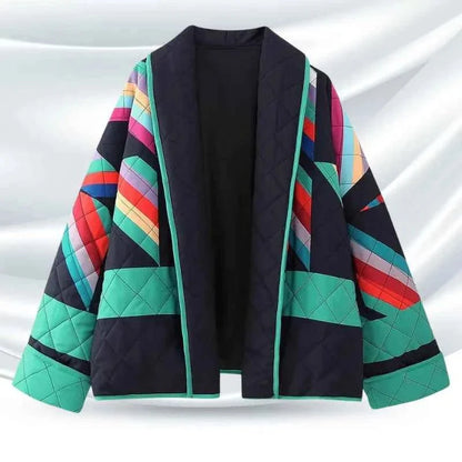 Women's Patchwork Plaid Vintage Jacket
