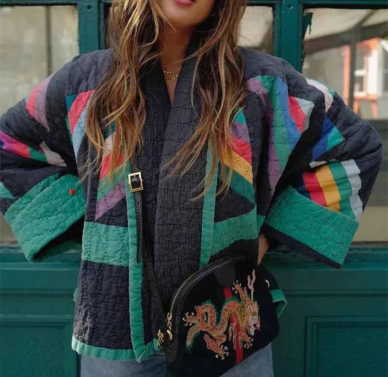 Women's Patchwork Plaid Vintage Jacket