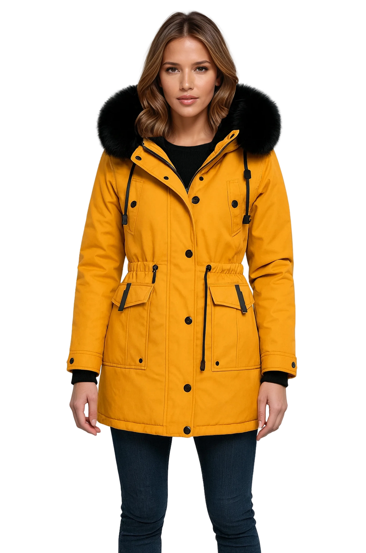 Women's Fitted Faux Fur Jacket