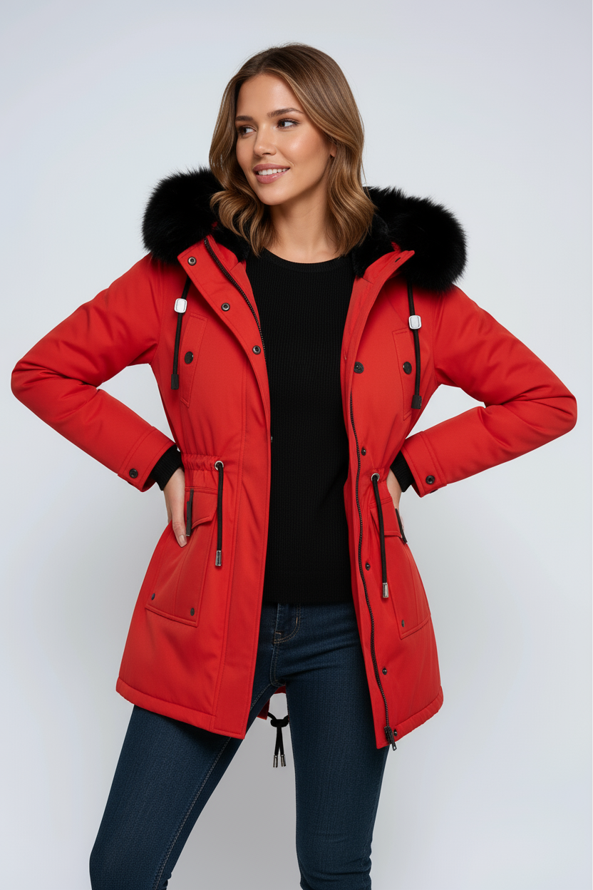 Women's Fitted Faux Fur Jacket