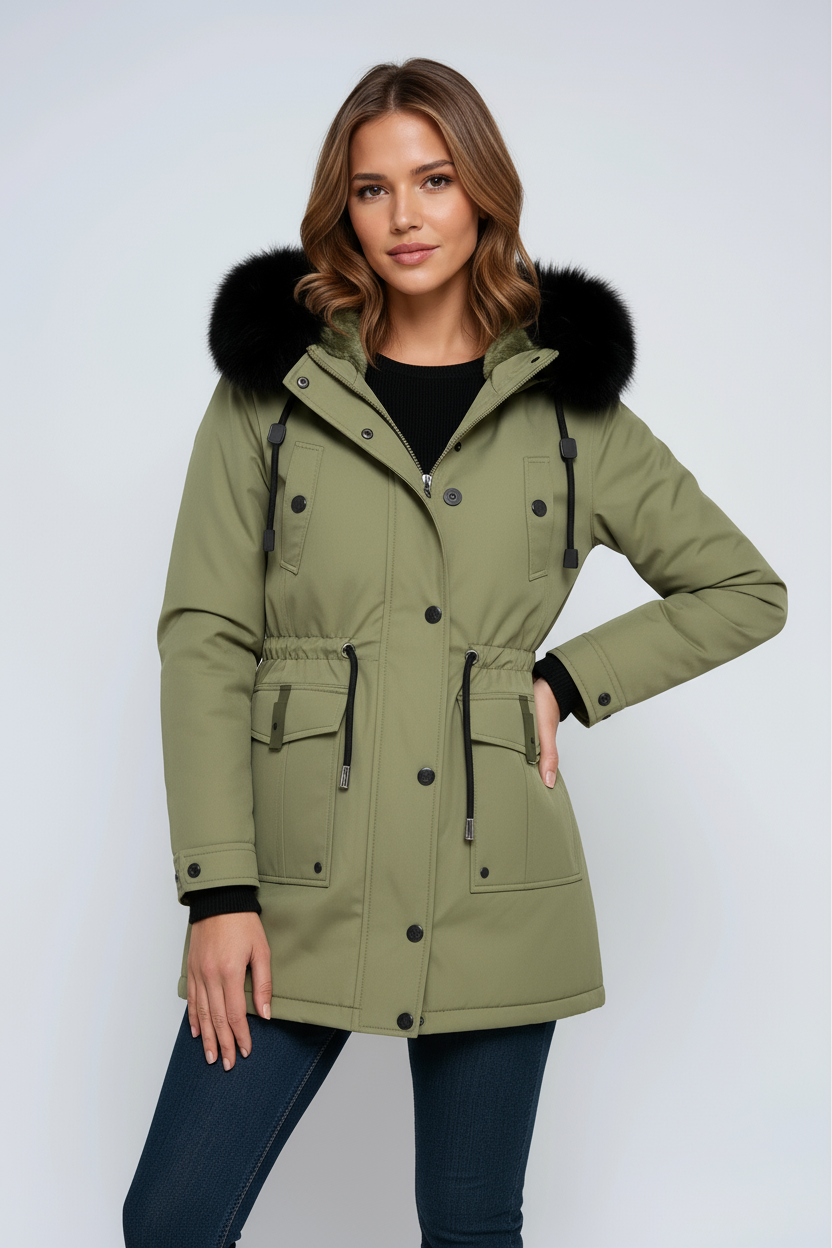 Women's Fitted Faux Fur Jacket