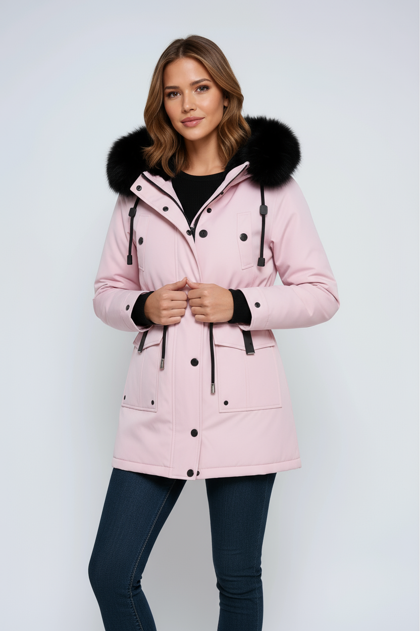 Women's Fitted Faux Fur Jacket