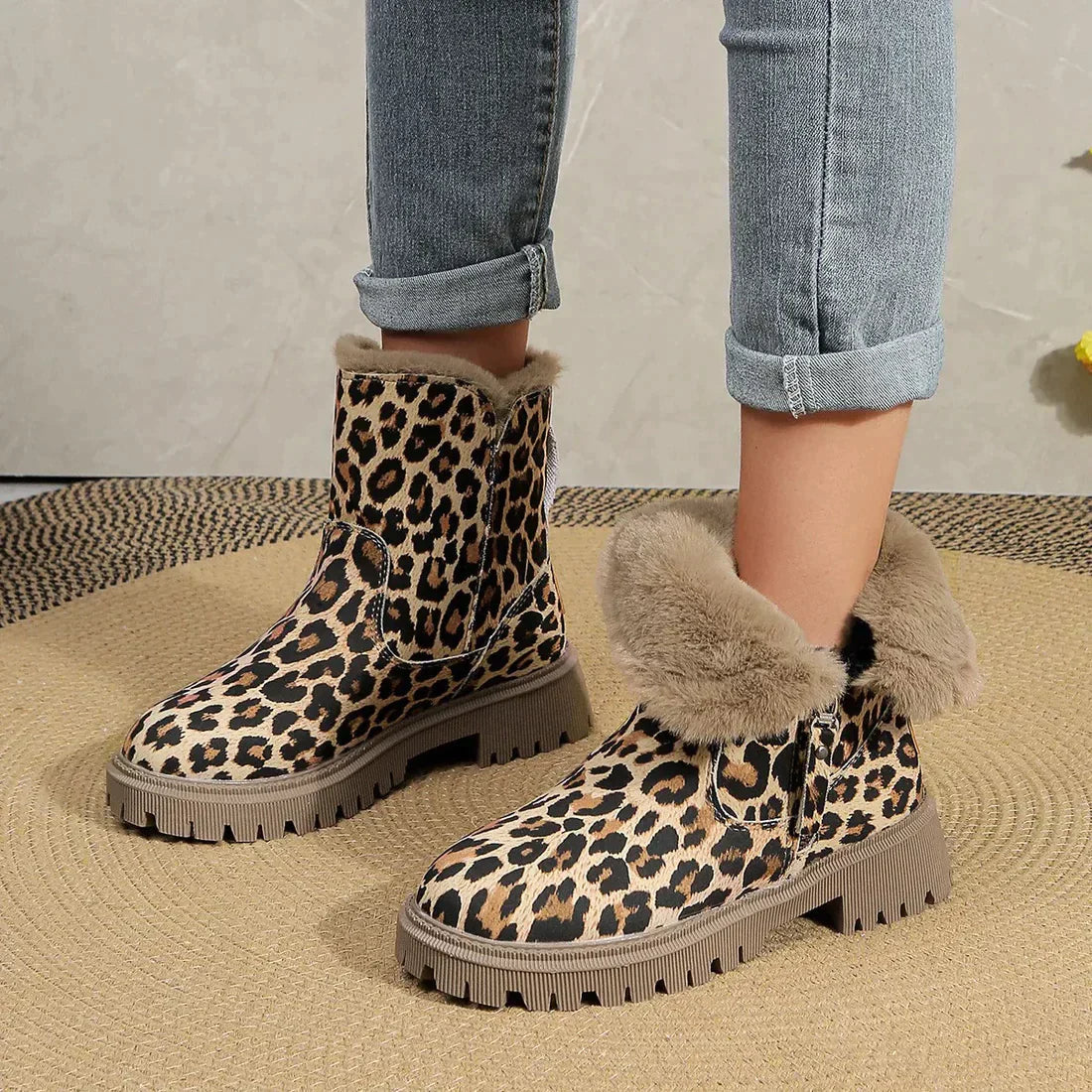 Women's Leopard Print Ankle Boots