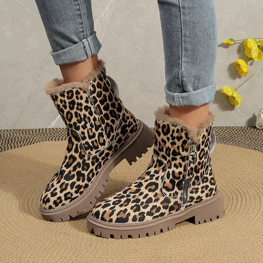 Women's Leopard Print Ankle Boots